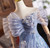 Blue Tulle Bling Bling Sequins Off the Shoulder Prom Dress