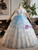 White Tulle Pleats 3D Flower Quinceanera Dress