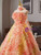 Pink Strapless 3D Flower Prom Dress