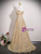 A-line Gold Strapless Sequins Prom Dress