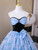 Blue Tulle Strapless Butterfly Bow Quinceanera Dress