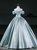 Blue Off the Shoulder Pleats Pearls Quinceanera Dress