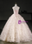 Beige Pink One Shoulder Flower Quinceanera Dress