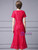 Red Lace Short Sleeve Beading Mother Of The Bride Dress