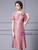 Pink Lace Short Sleeve Flower Mother Of The Bride Dress