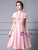 Pink Satin Pleats Flower Mother Of The Bride Dress