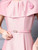 Pink Satin Pleats Flower Mother Of The Bride Dress