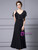 Black V-neck Chiffon Mother Of The Bride Dress