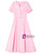 Pink Satin Short Sleeve Mother Of The Bride Dress With Belt