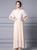 Simple Apricot Chiffon Pleats Beading Mother Of The Bride Dress
