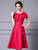 Red Satin Pleats Flower Mother Of The Bride Dress