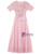 Pink Chiffon Short Sleeve 3D Flower Mother Of The Bride Dress