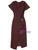 Chocolate Color Short Sleeve Pleats Mother Of The Bride Dress