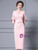 Pink V-neck Short Sleeve Pleats Mother Of The Bride Dress
