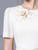 Beige White Short Sleeve Flower Beading Mother Of The Bride Dress