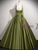 Formal Green Satin Strapless Pleats Prom Dress