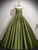 Formal Green Satin Strapless Pleats Prom Dress