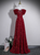 Burgundy Sequins Straps Prom Dress
