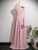 A-Line Pink High Neck Bow Prom Dress