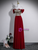 Burgundy Velvet Off the Shoulder 3D Flower Prom Dress