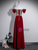 Burgundy Velvet Off the Shoulder 3D Flower Prom Dress