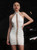 Hollow Slim Halter Rhinestone Banquet Dress