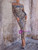 Mesh Printed Slim Long Evening Dress