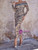 Mesh Printed Slim Long Evening Dress