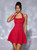 Solid Color Halter Stitching Backless Dress