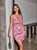 Ladies' Printed Drop Backless Slim Short Dress