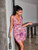 Ladies' Printed Drop Backless Slim Short Dress