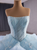 Sky Blue Tulle Sequins Strapless Beading Prom Dress