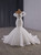 White Mermaid Tulle Sequins Wedding Dress