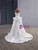 Elegant White Satin Strapless Wedding Dress
