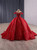 Red Sequins Ball Gown Beading Prom Dress