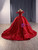 Red Sequins Ball Gown Beading Prom Dress