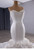 White Satin Mermaid Flower Beading Wedding Dress