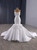 White Satin Mermaid Flower Beading Wedding Dress