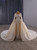 Champagne Scoop Neck Tulle Sequins Long Sleeve Prom Dress