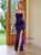 Solid Color Tight Slit Long Dress