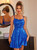 Royal Blue Sequins Backless Party Dress