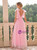 Sexy Pink Gauze Slit Long Dress