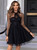 Long Sleeve Tulle Short Short Dress