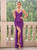 Purple Mermaid Sequins Spaghetti Straps Backless Prom Dress