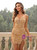 Gold Sequins V-neck Short Dress