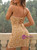 Gold Sequins V-neck Short Dress