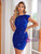 Women Sequin Solid Color Party Dress