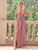 Pink V-neck Sleeveless Long Dress