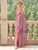 Pink V-neck Sleeveless Long Dress