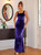 Purple Mermaid Velvet Straps Party Dress